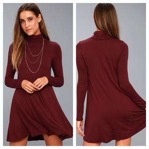 Lulus Sway, Girl, Sway! Wine Red Swing Dress Small